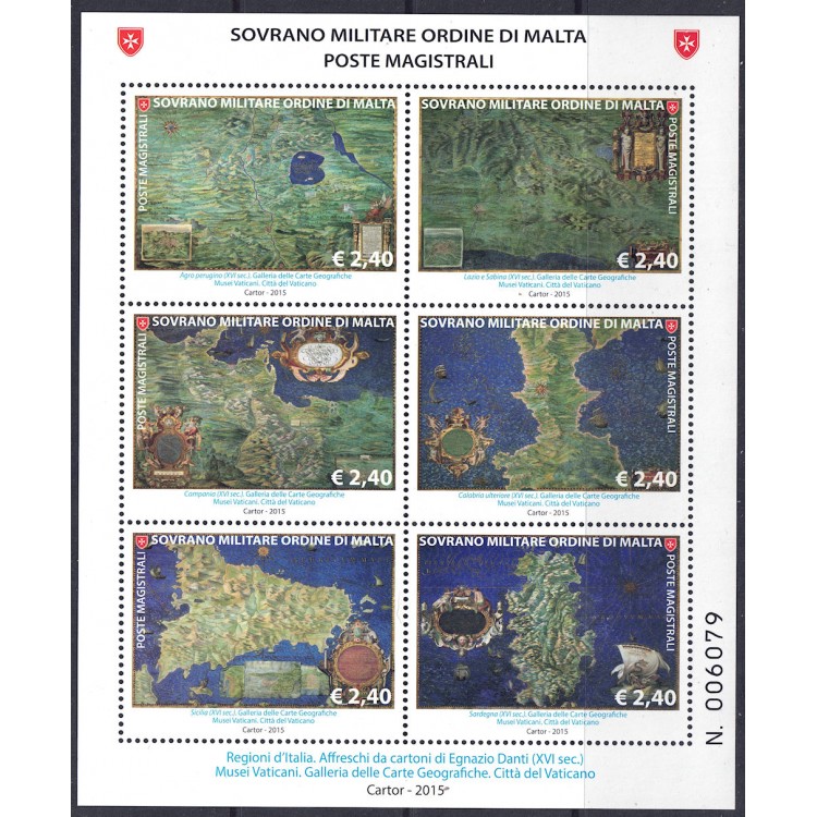 SMOM 2015 Ancient Geographical Maps (2nd series) s/s MNH**