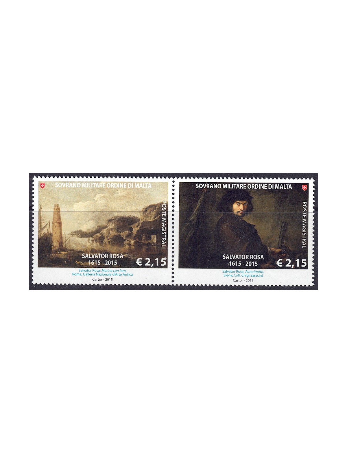 SMOM 2015 Salvator Rosa 2v MNH**