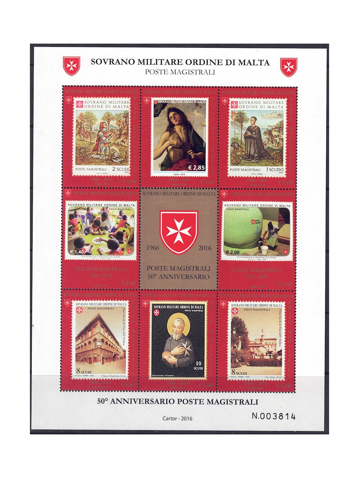 SMOM 2016 Poste Magistrali BF MNH**