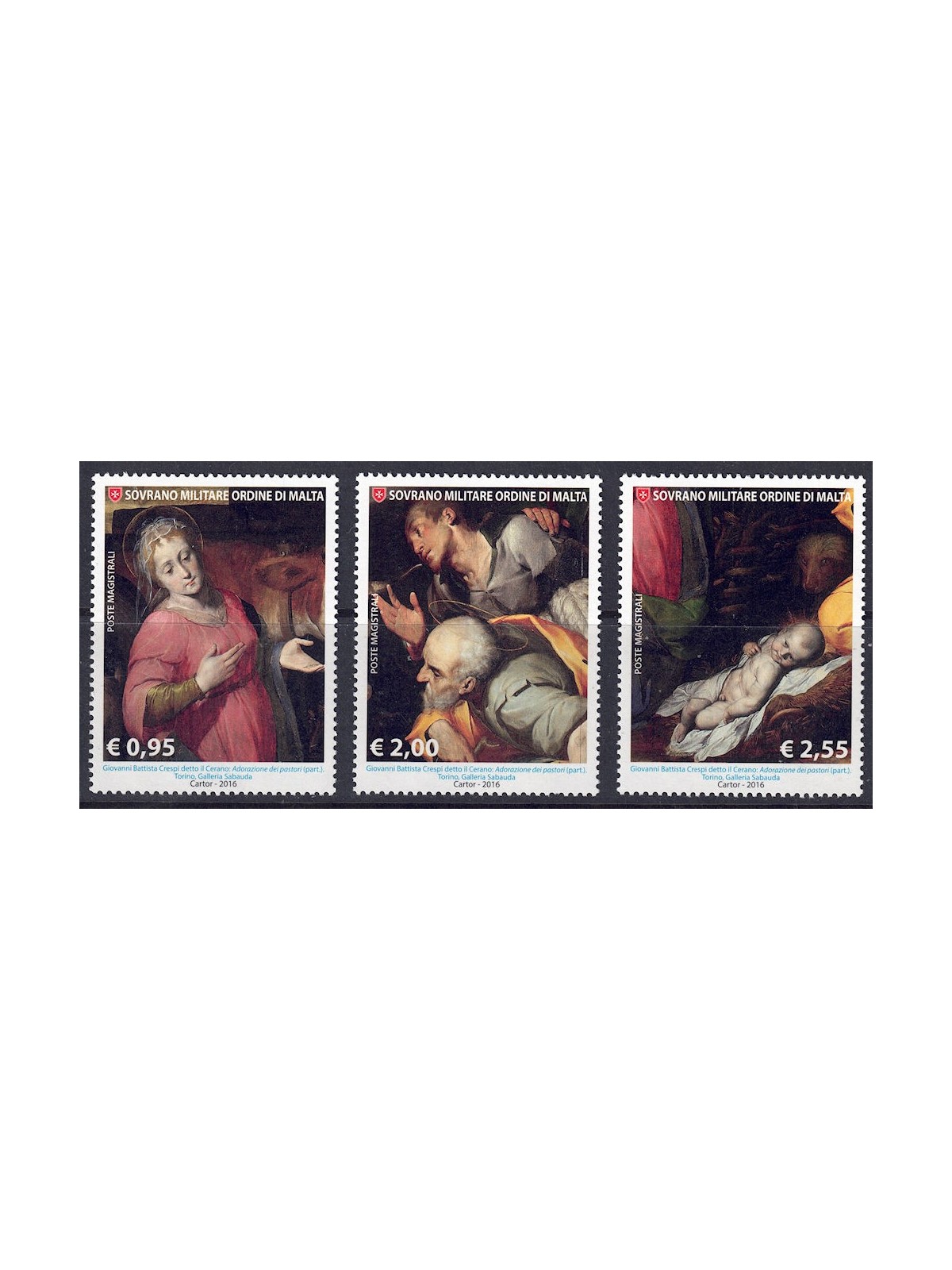 SMOM 2016 Christmas 3v MNH**