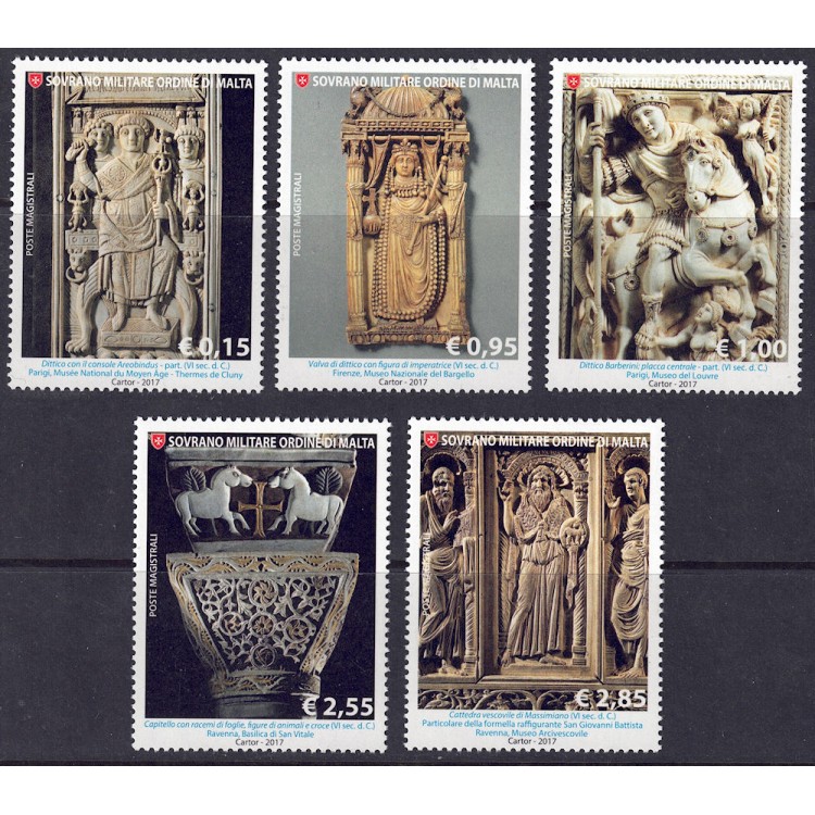 SMOM 2017 Sculpture in Art 5v MNH**