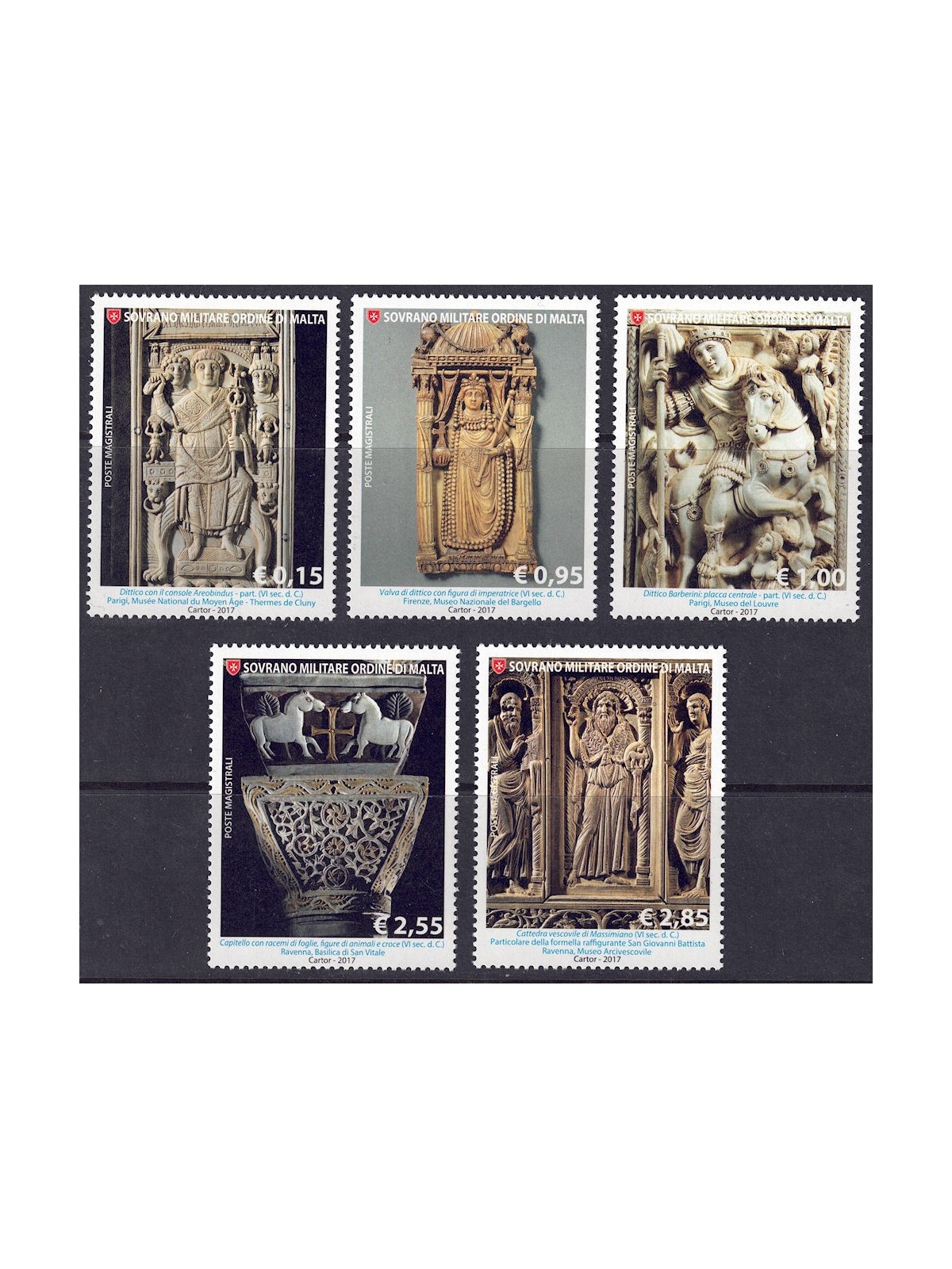 SMOM 2017 Sculpture in Art 5v MNH**