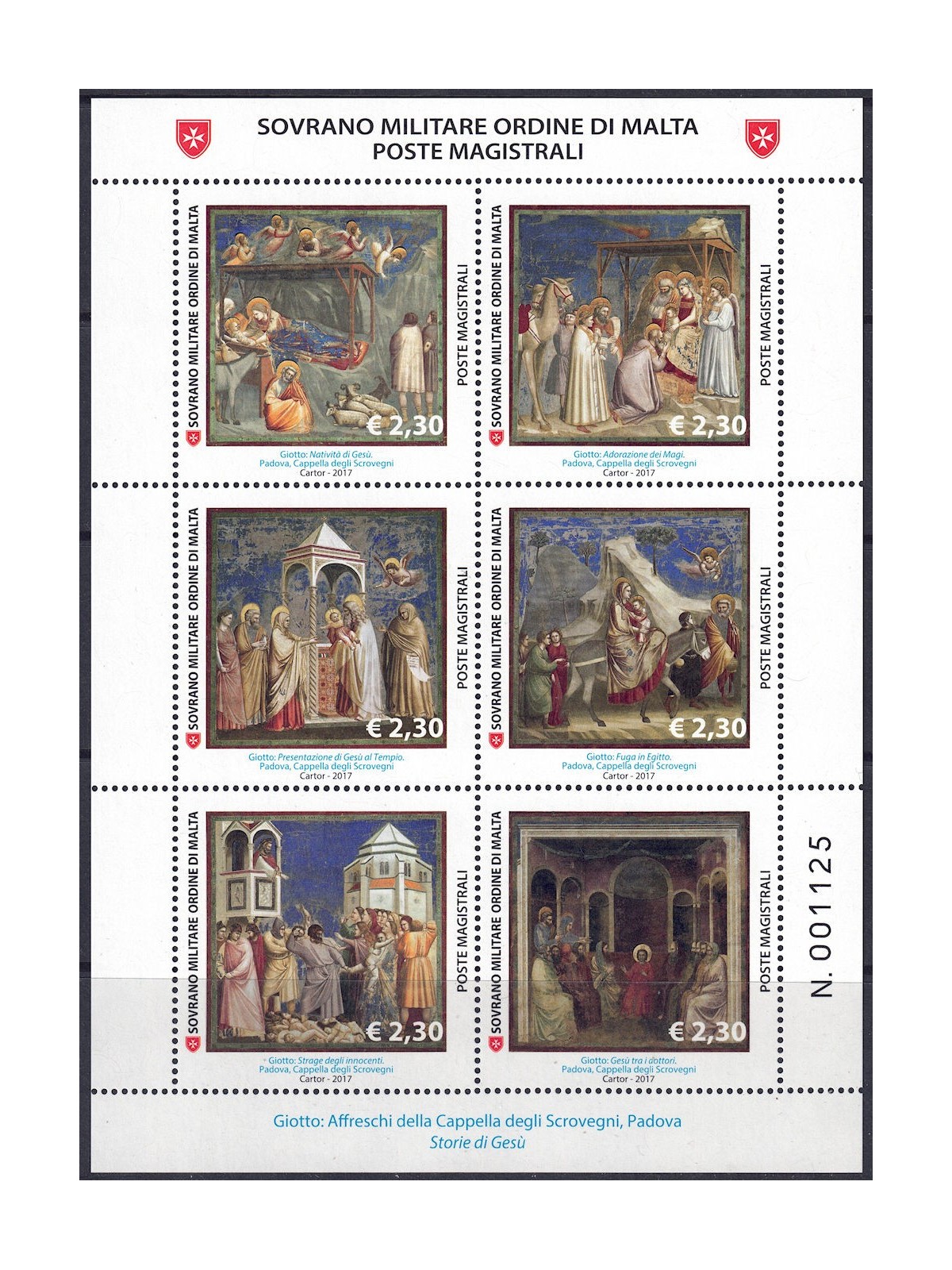 SMOM 2017 I cicli pittorici (4ª serie) BF MNH**