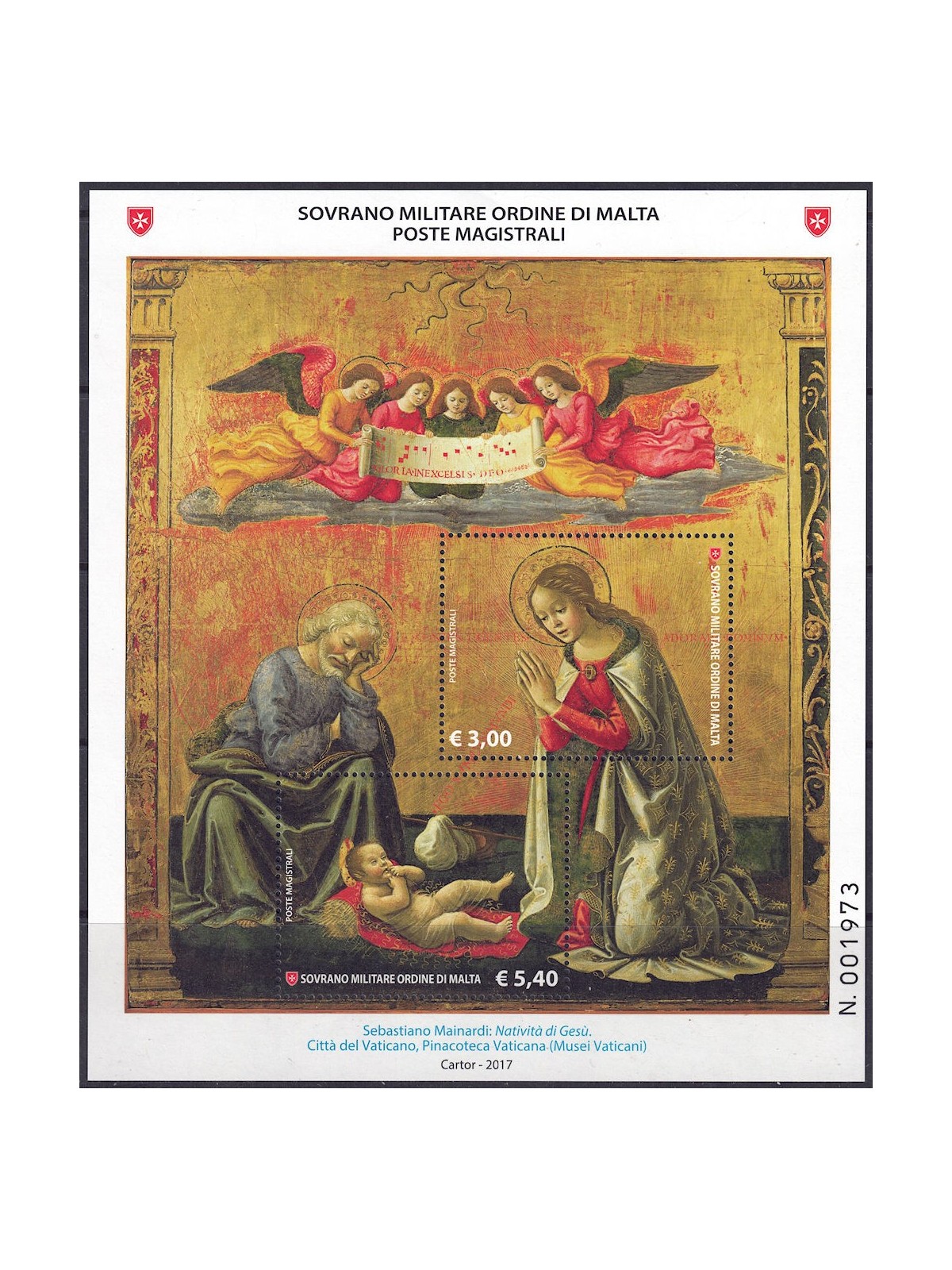 SMOM 2017 Natale BF MNH**