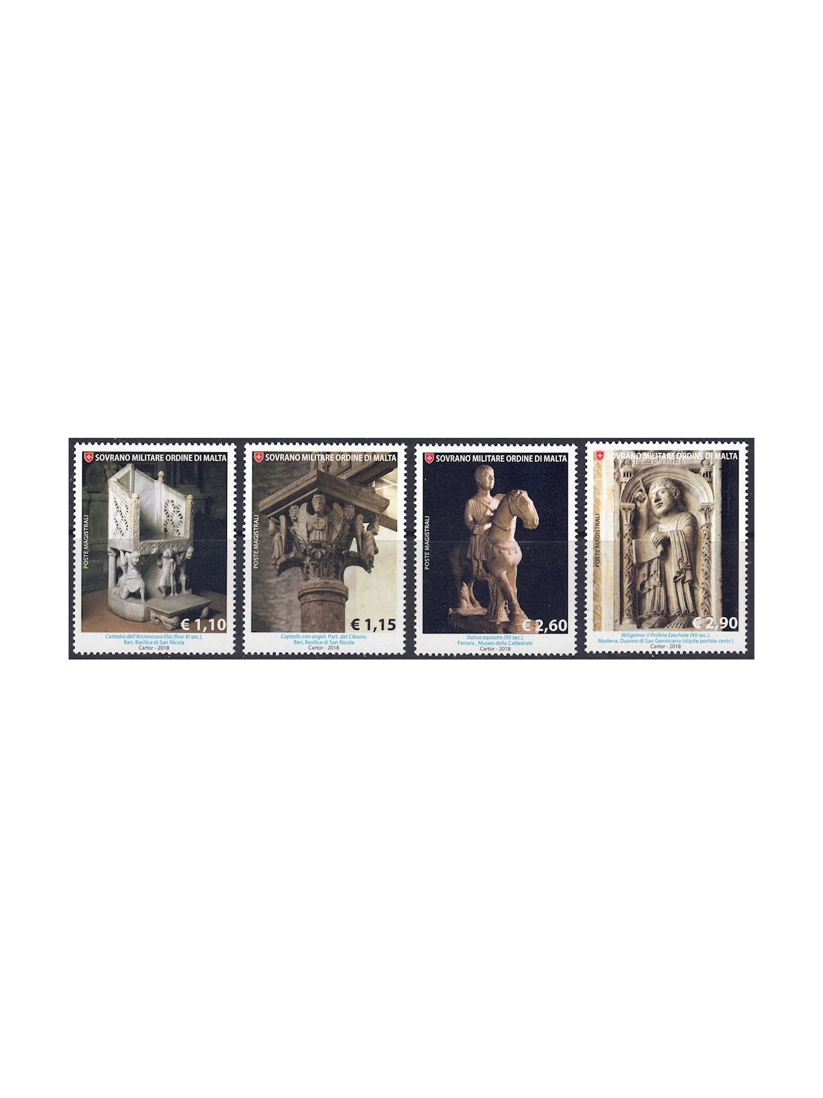 SMOM 2018 Sculpture in Art 4v MNH**