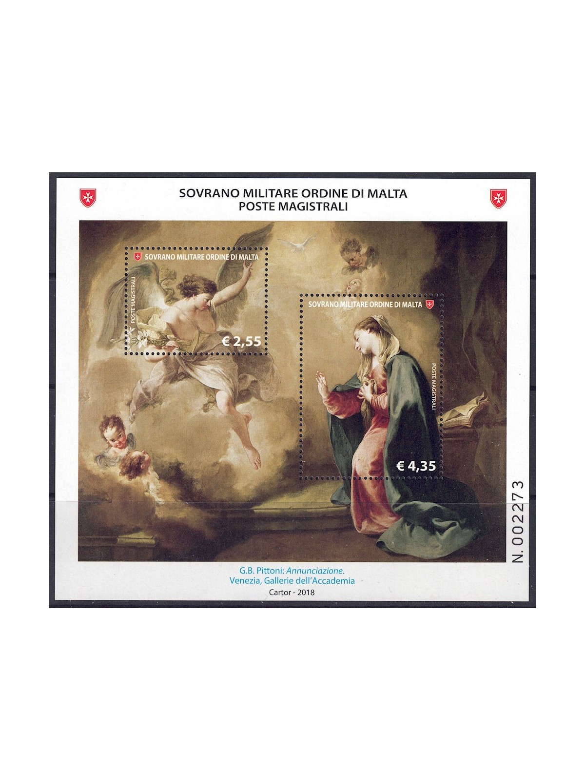 SMOM 2018 Masters of Painting s/s MNH**