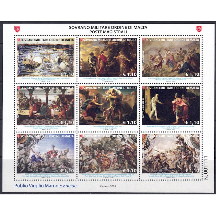 SMOM 2018 Masterpieces of Literature s/s MNH**