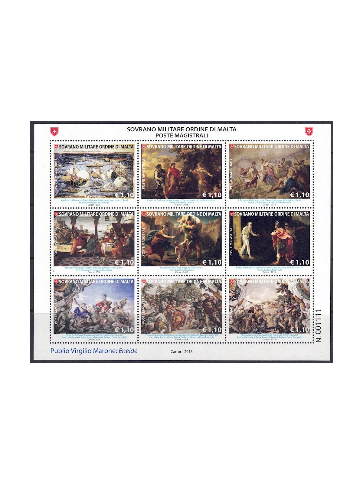 SMOM 2018 Masterpieces of Literature s/s MNH**
