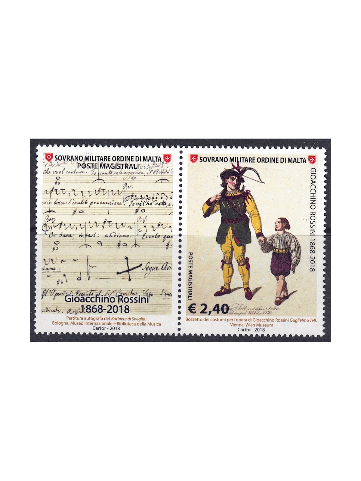 SMOM 2018 Gioacchino Rossini MNH**