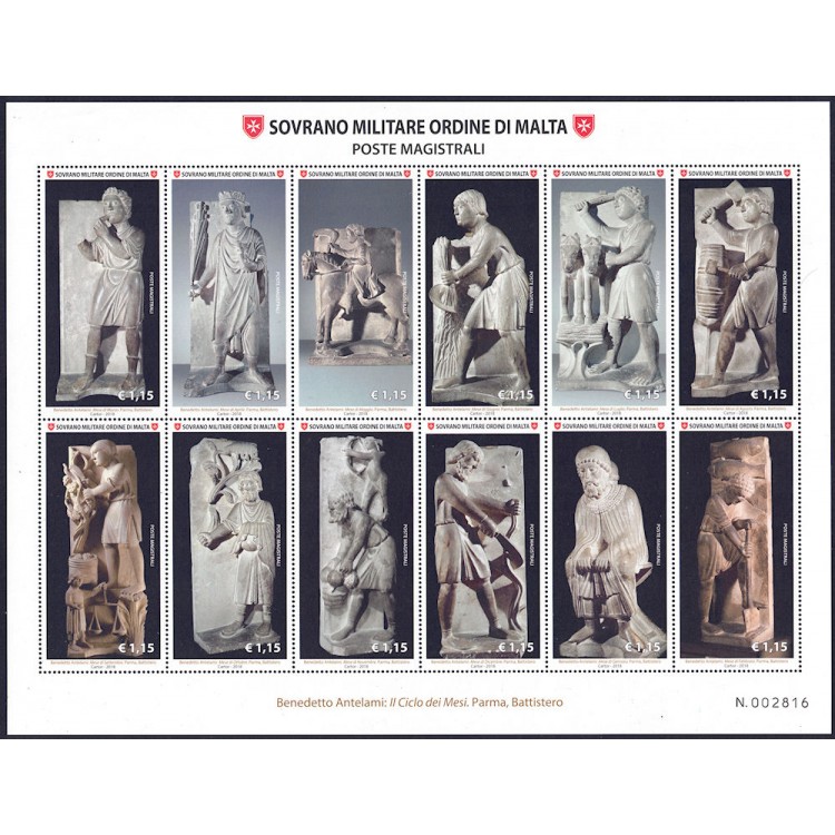 SMOM 2018 La Scultura nell'Arte BF MNH**