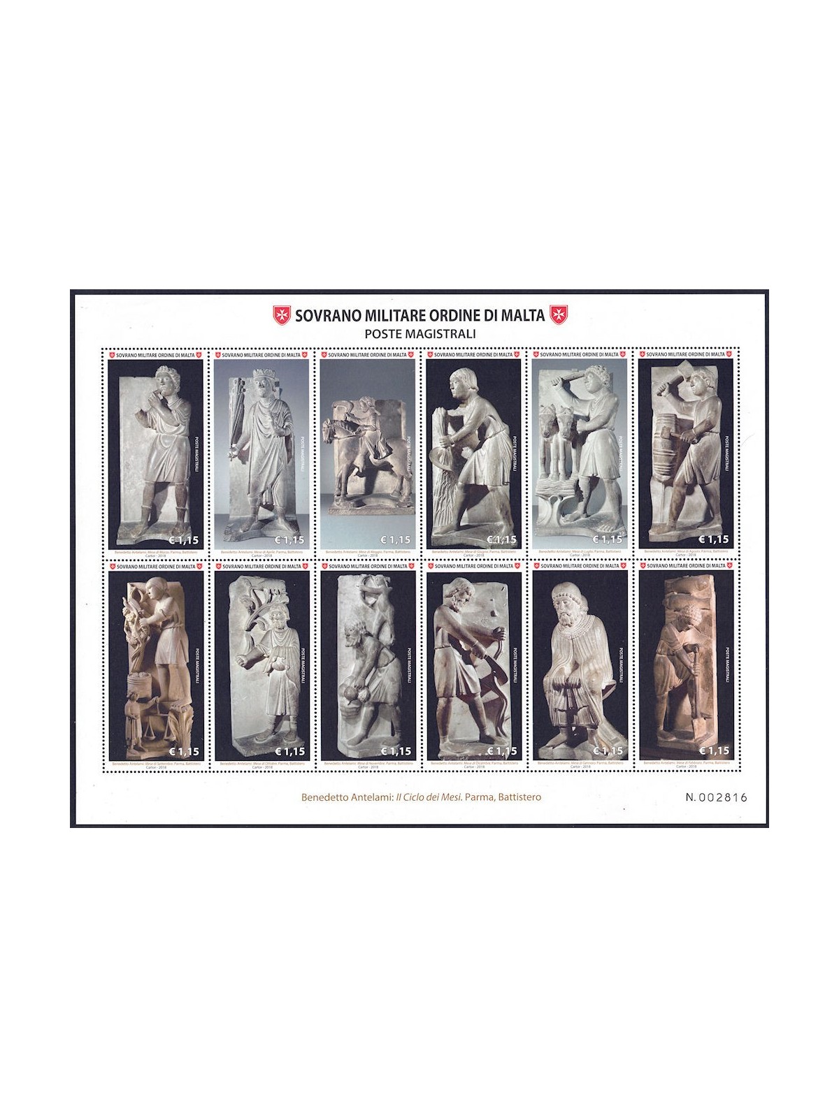 SMOM 2018 Sculpture in Art s/s MNH**