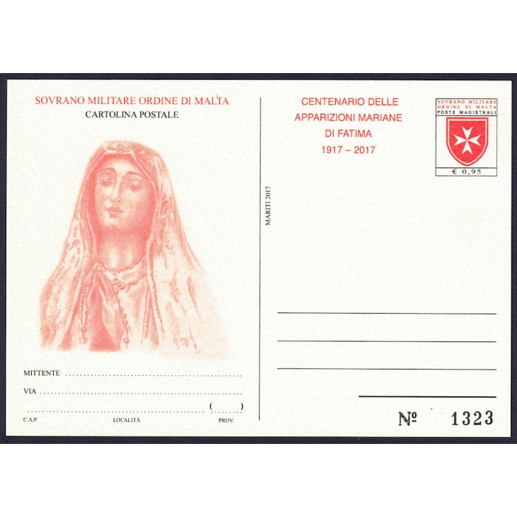 SMOM 2017 Our Lady of Fatima, New Postcard