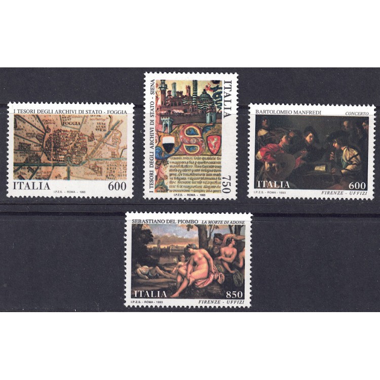 ITALY 1993 Archives and Museums 4v MNH**