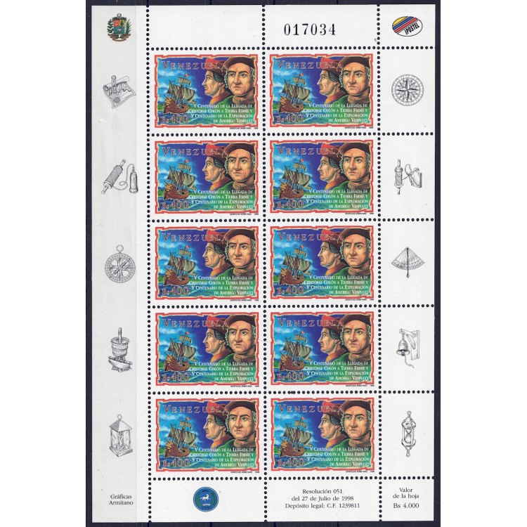 VENEZUELA 1998 Cristoforo Colombo m/s MNH**