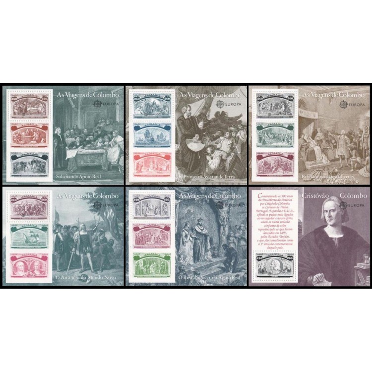 PORTUGAL 1992 The Voyages of Columbus 6 s/s MNH**
