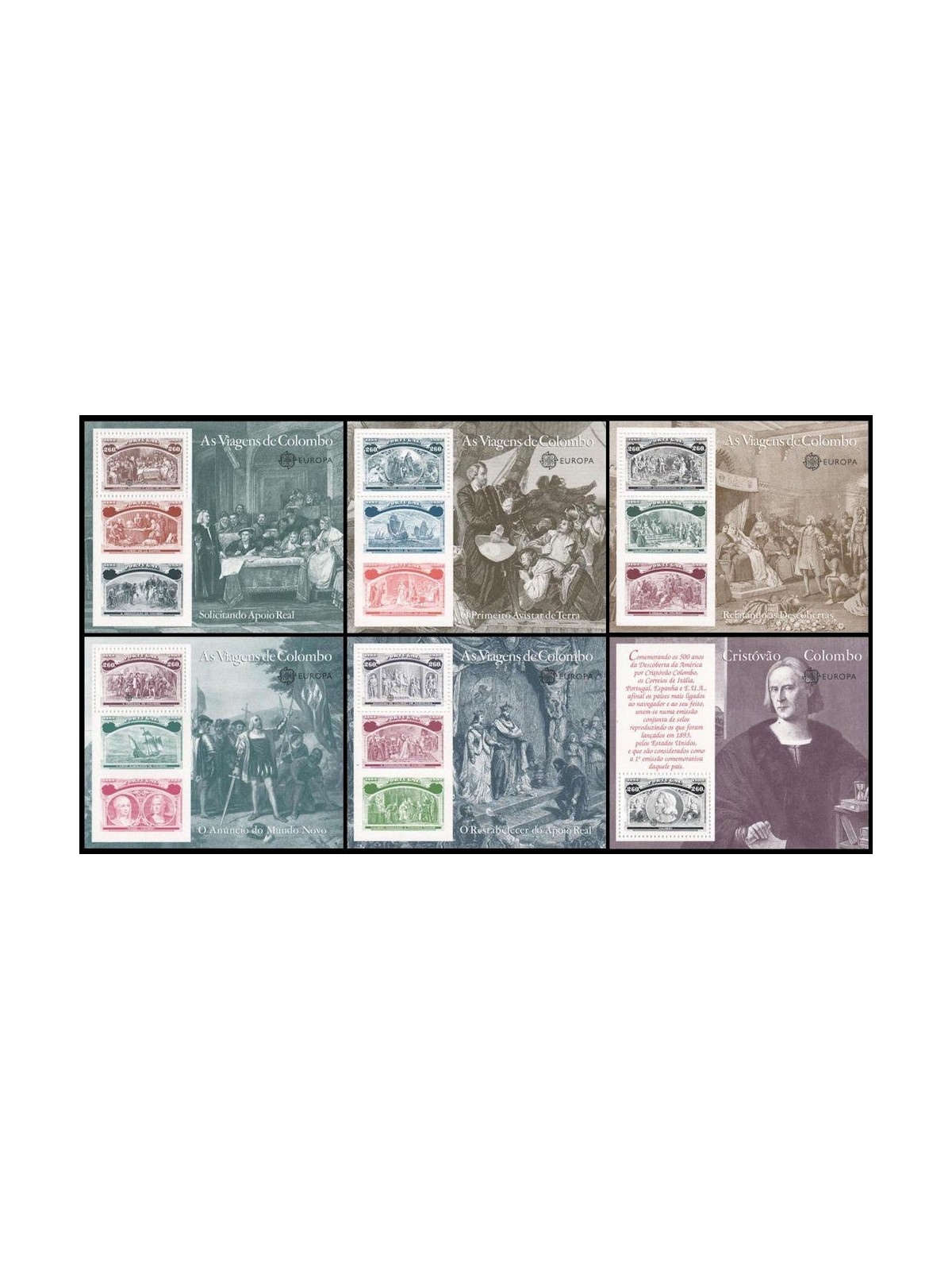 PORTUGAL 1992 The Voyages of Columbus 6 s/s MNH**