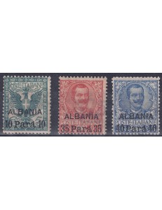 LEVANTE (ALBANIA) 1902 Ordinary series (with ALBANIA) 3v MH*