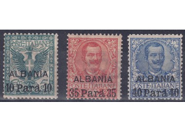 LEVANTE (ALBANIA) 1902 Ordinary series (with ALBANIA) 3v MH*