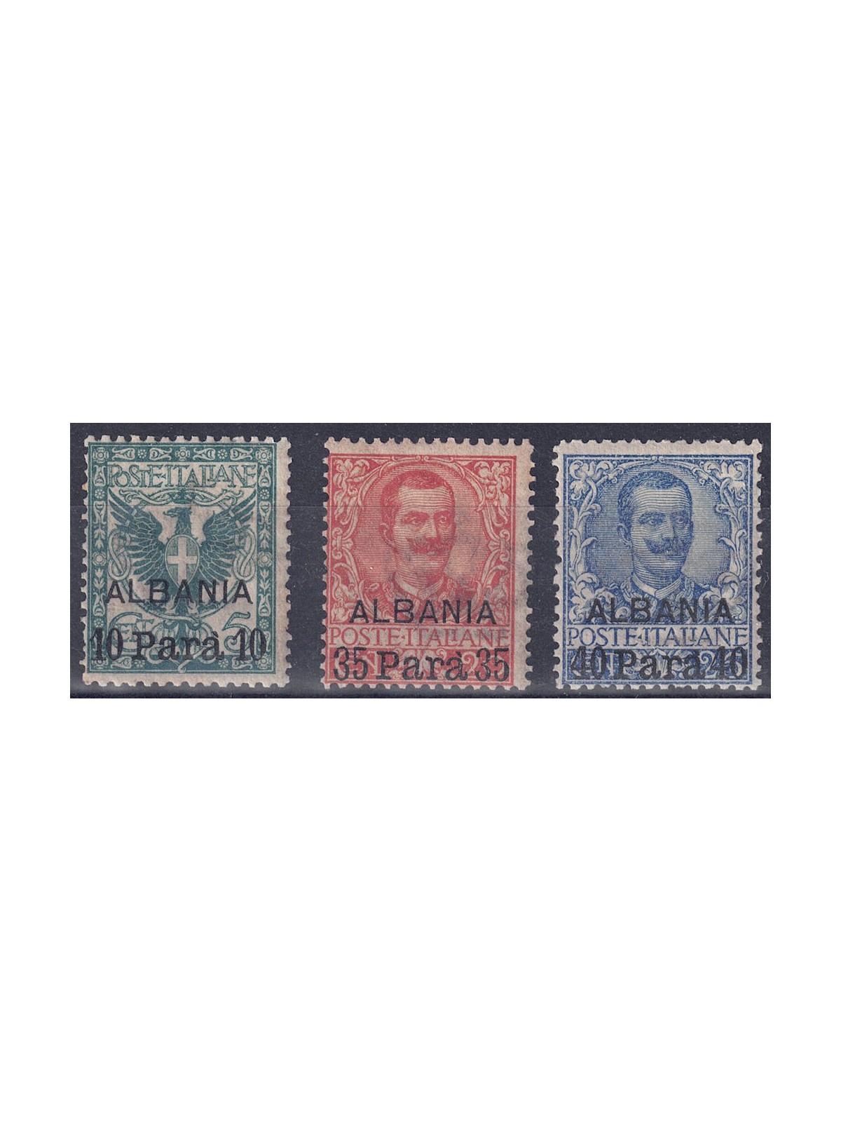 LEVANTE (ALBANIA) 1902 Serie ordinaria (con ALBANIA) 3v MH*
