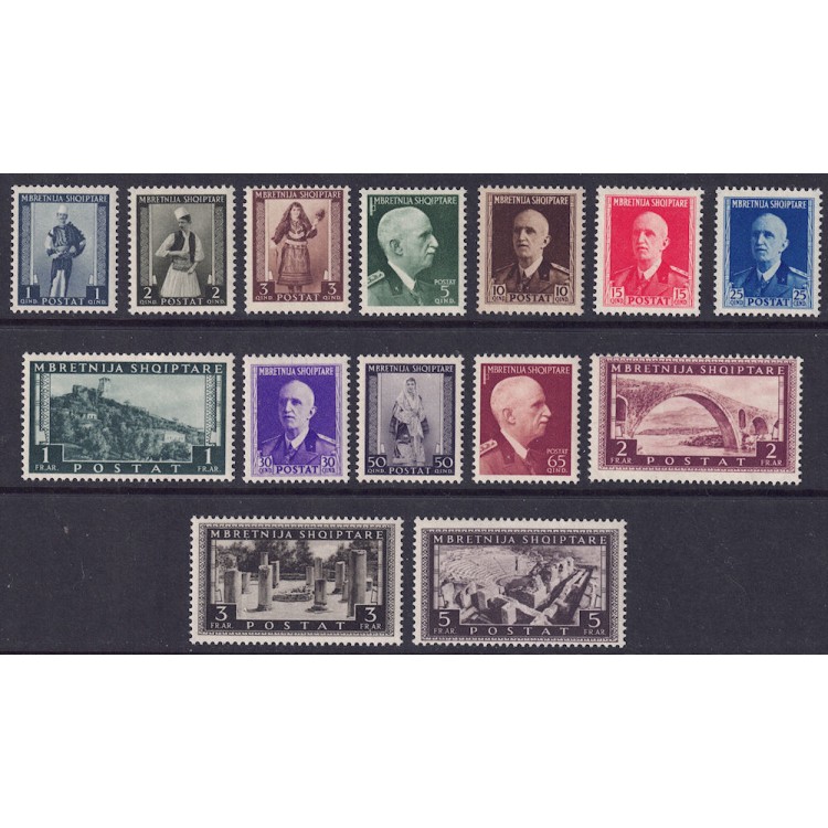 ALBANIA (OCC. ITALIANA) 1939-40 Serie Definitiva 14v MNH**