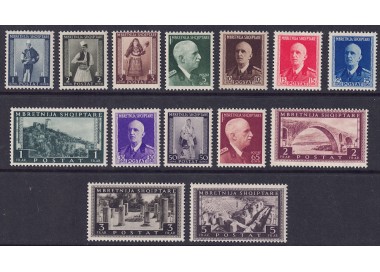 ALBANIA (ITALIAN WEST) 1939-40 Definitive Set 14v MNH**
