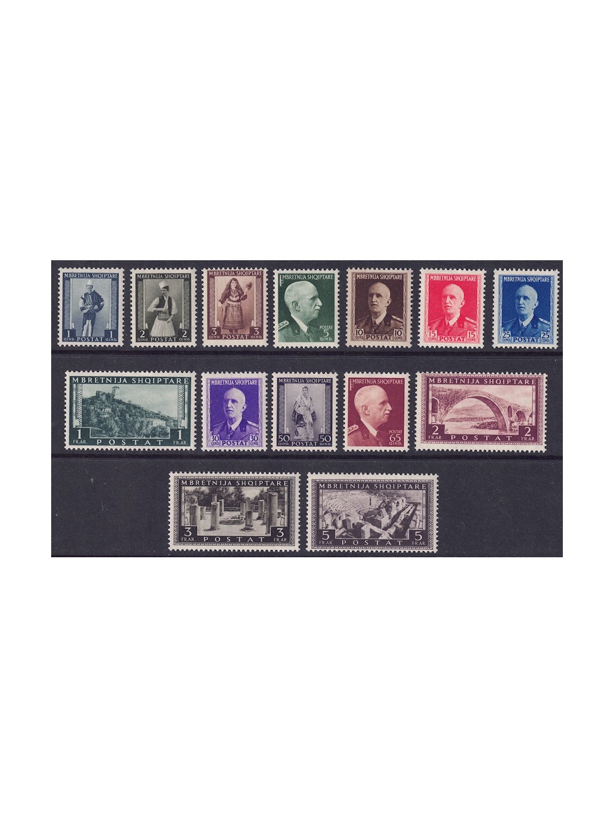 ALBANIA (ITALIAN WEST) 1939-40 Definitive Set 14v MNH**