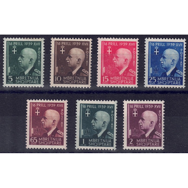 ALBANIA (ITALIAN WEST) 1942 Italo-Albanian Union 7v MNH**