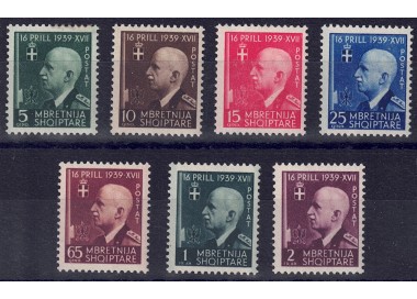 ALBANIA (ITALIAN WEST) 1942 Italo-Albanian Union 7v MNH**