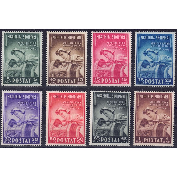 ALBANIA (OCC. ITALIANA) 1943 Pro opere antitubercolari 8v MNH**