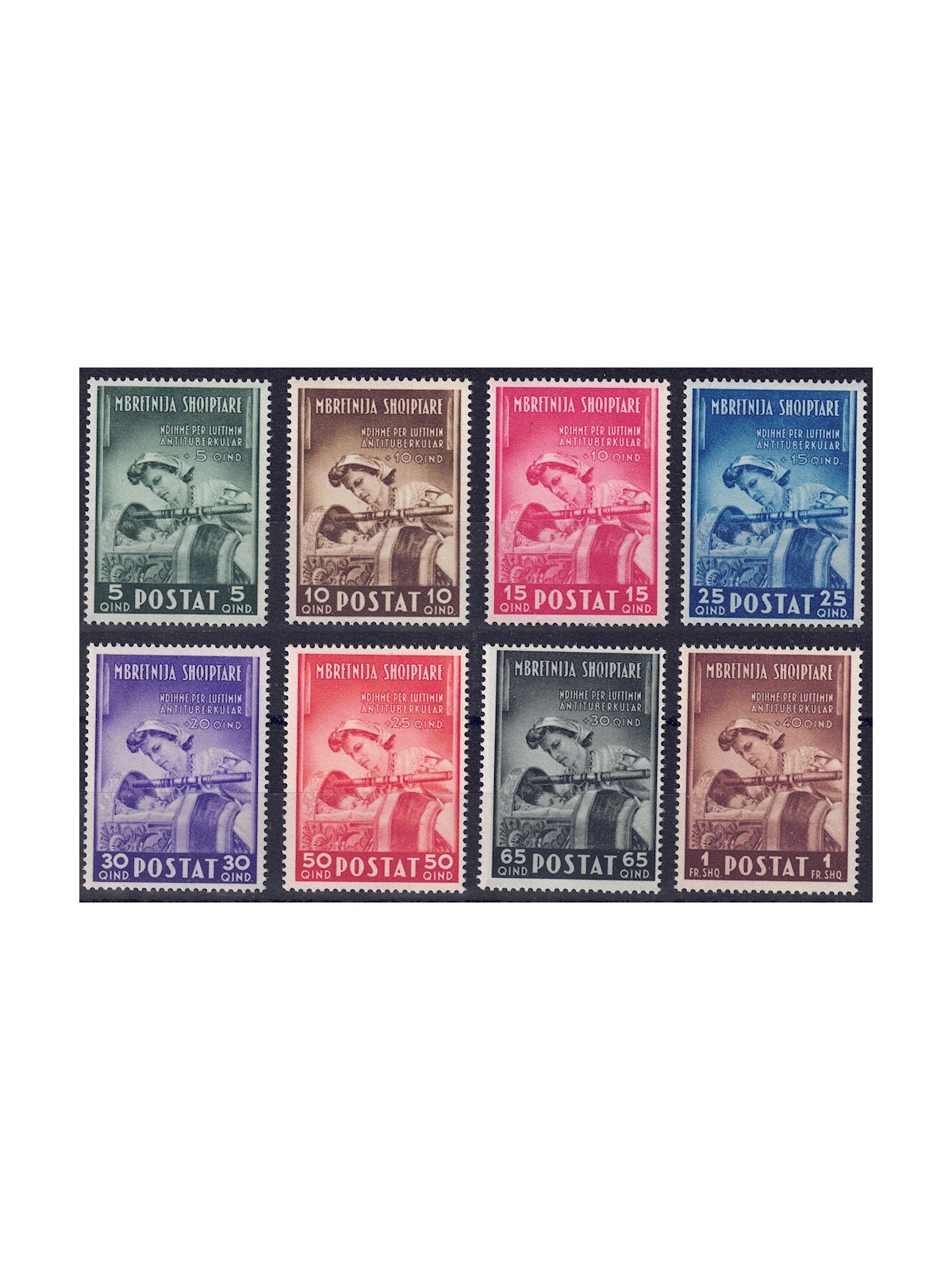 ALBANIA (OCC. ITALIANA) 1943 Pro opere antitubercolari 8v MNH**