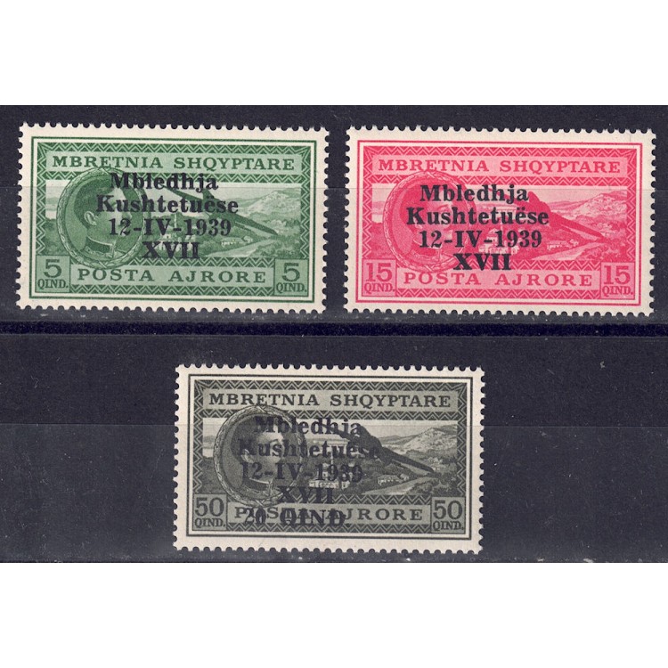 ALBANIA (OCC. ITALIANA) 1939 Assemblea Costituente, posta aerea 3v MNH**