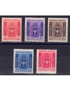 ALBANIA (OCC. ITALIANA) 1940 Segnatasse 5v MNH**