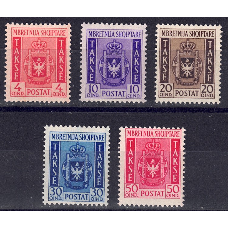 ALBANIA (OCC. ITALIANA) 1940 Segnatasse 5v MNH**
