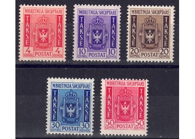 ALBANIA (OCC. ITALIANA) 1940 Segnatasse 5v MNH**