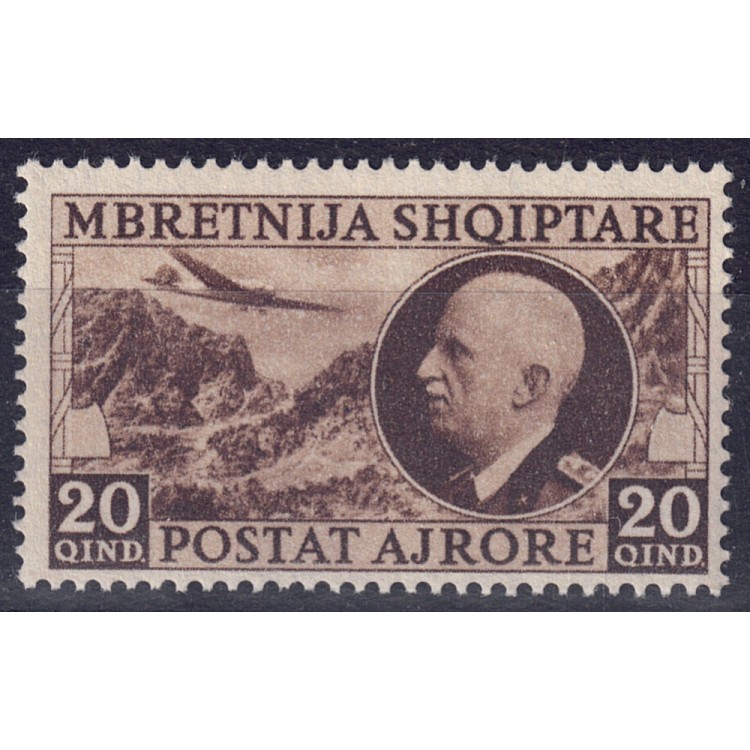 ALBANIA (ITALIAN WEST) 1939 Effigy and landscape, airmail MNH**
