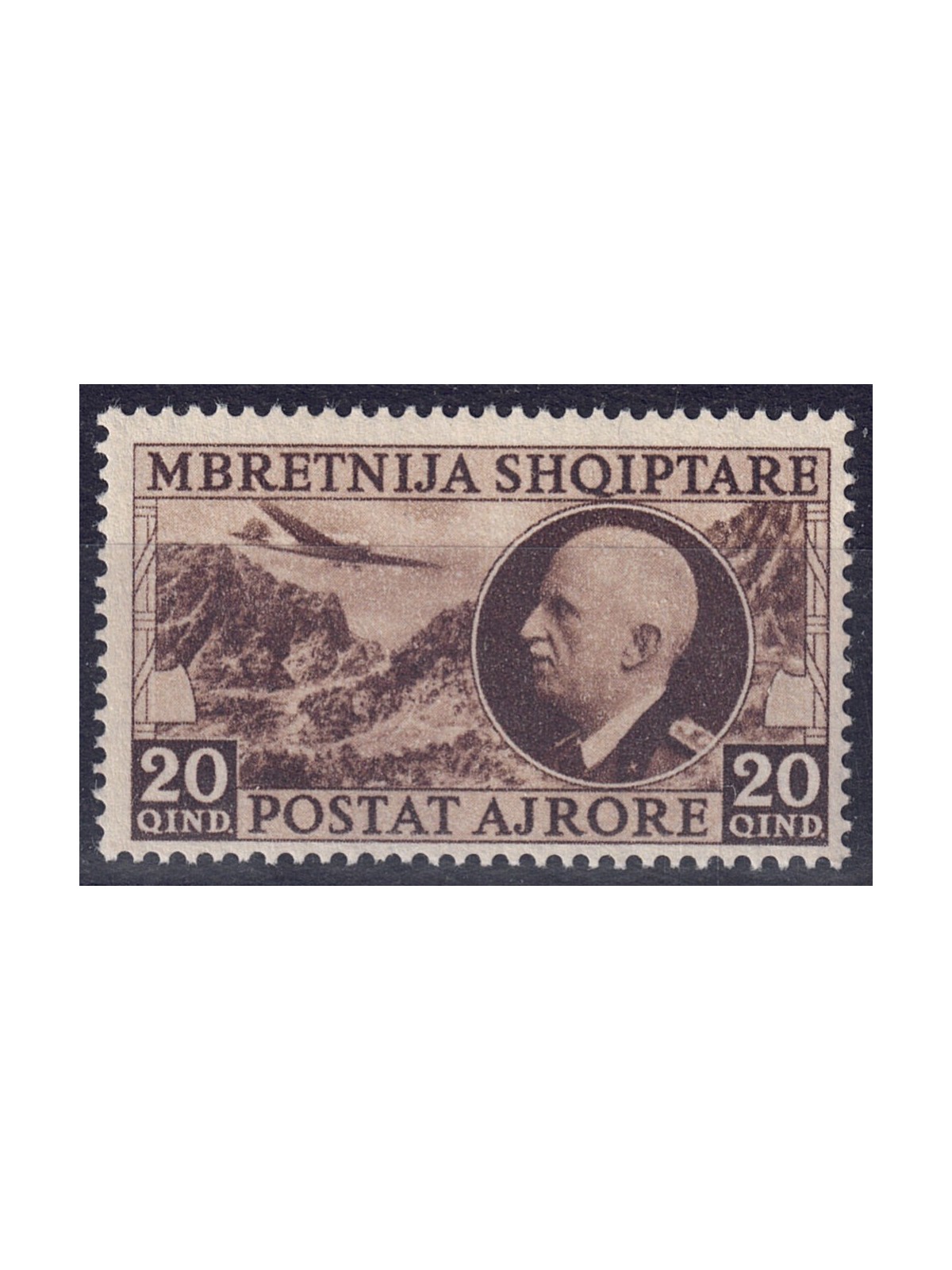 ALBANIA (ITALIAN WEST) 1939 Effigy and landscape, airmail MNH**