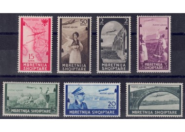 ALBANIA (ITALIAN WEST) 1940 Airmail 7v MNH**