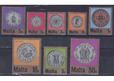 MALTA 1972 Sistema decimale (Monete) 8v MNH**