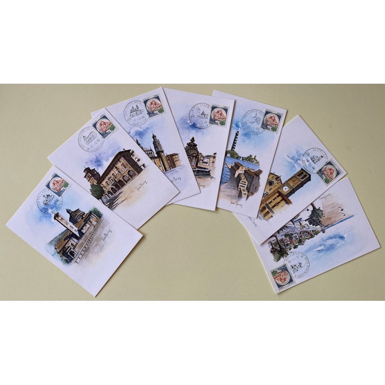 ITALIA 1986 Collezione di 7 cartoline per gli sportelli filatelici