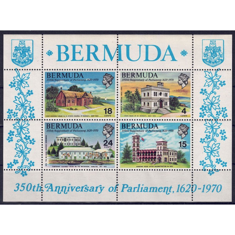 BERMUDA 1970 Parliament Anniversary s/s MNH**