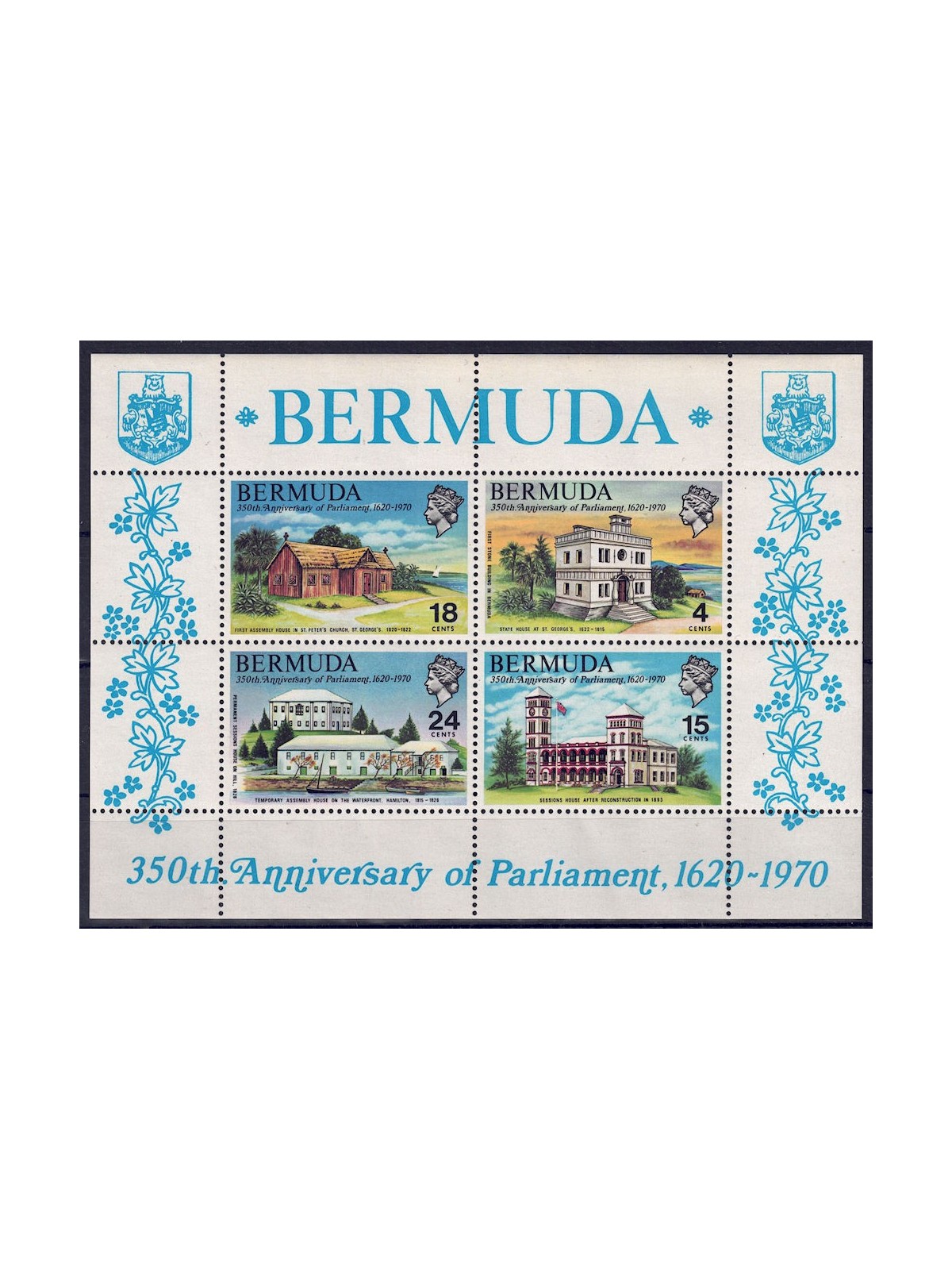 BERMUDA 1970 Parliament Anniversary s/s MNH**