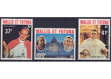 WALLIS AND FUTUNA 1979 Papi (airmail) 3v MNH**