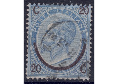 ITALIA REGNO 1865 Provvisorio 20c su 15c 3° tipo us