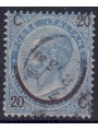 ITALIA REGNO 1865 Provvisorio 20c su 15c 3° tipo us