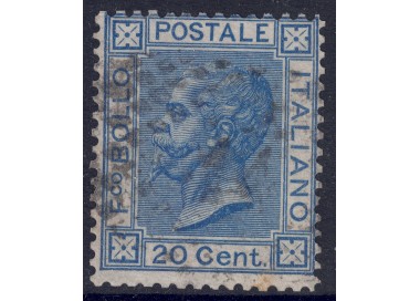 ITALIA REGNO 1867 20c azzurro (Londra) us