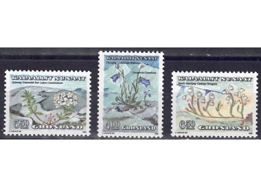 GREENLAND 1990 Flora (protected flowers) 3v MNH**