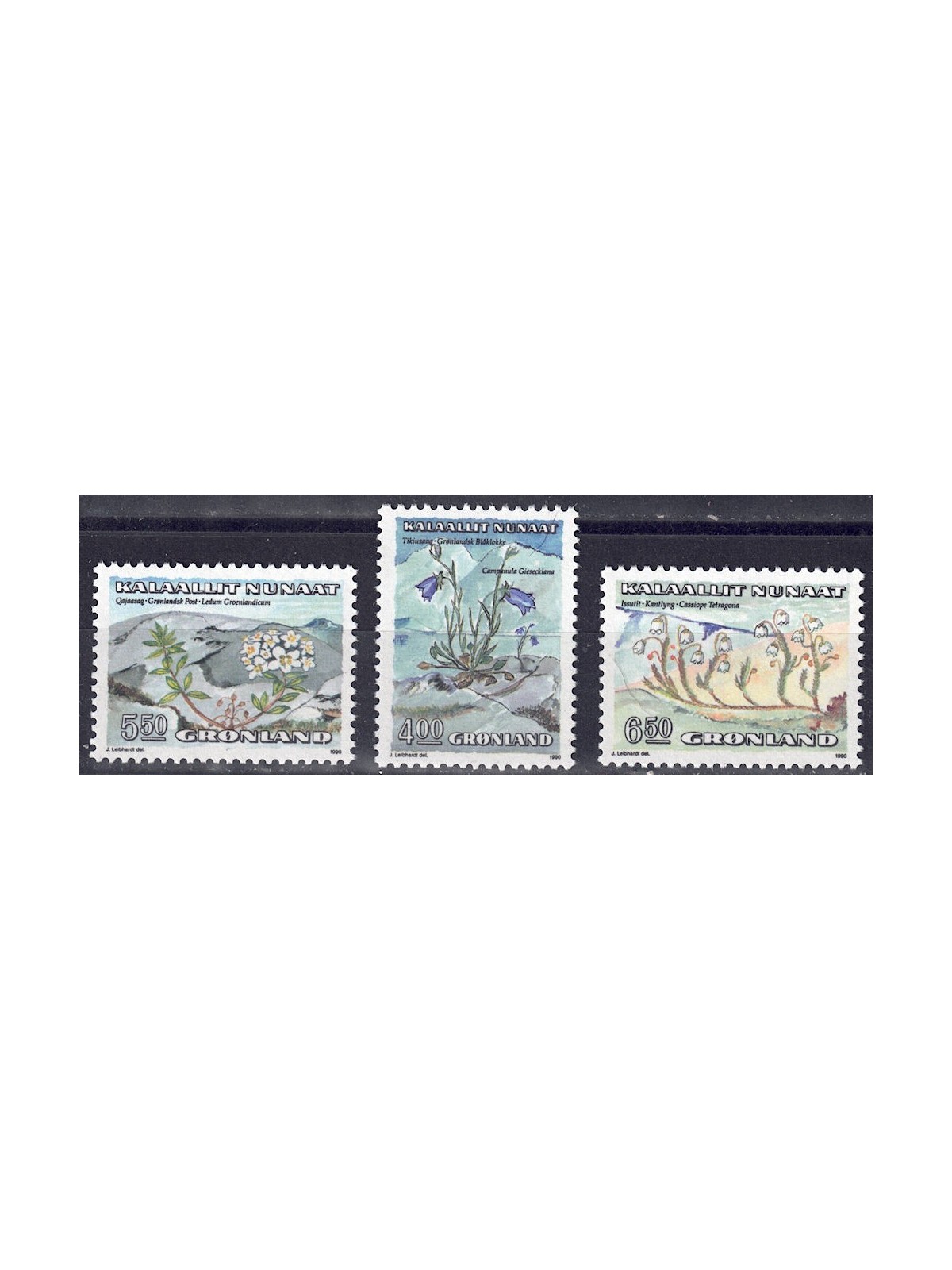 GREENLAND 1990 Flora (protected flowers) 3v MNH**