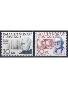 GREENLAND 1991 Jonathan Petersen and Hans Lynge 2v MNH**
