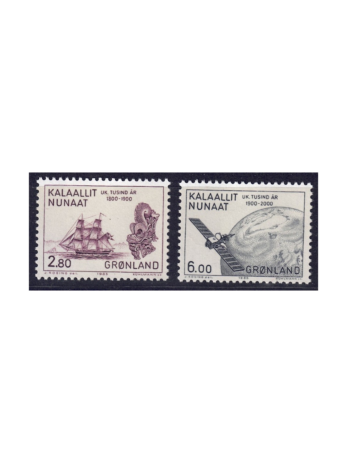 GREENLAND 1985 History of Greenland (6th series) 2v MNH**