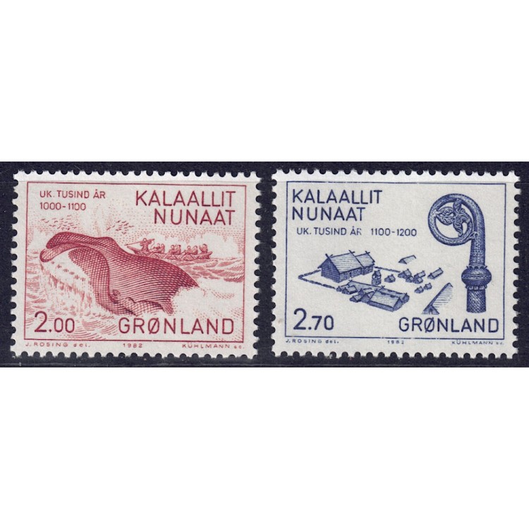 GREENLAND 1982 History of Greenland (3rd series) 2v MNH**